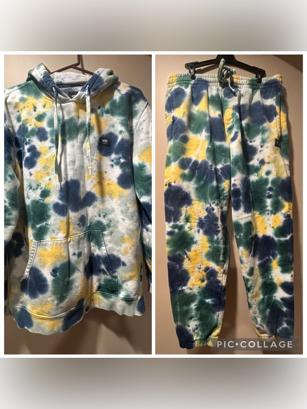 Vans Off The Wall Ice Tie-Dye Matching Hoodie & Jogger Set – Men’s Large